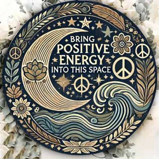 SHEIN 1pc Positive Energy Iron Wall Art, 20cm Decorative Signage, Suitable For Home, Restaurant, Bar, Cafe, Garden, Garage - Mindful Decor E-I-D