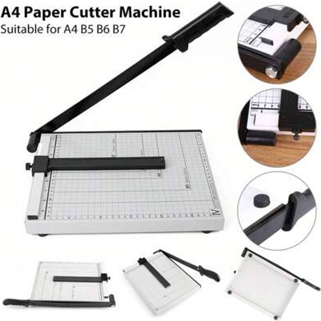 SHEIN Paper Cutter, A4 Paper Guillotine Cutter Trimmer With Automatic Side Ruler For Craft Paper, Coupon, Label And Cardstock
