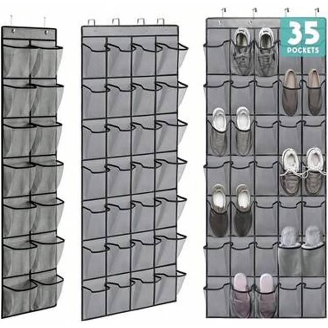 SHEIN 1pc Over The Door Shoe Organizers 14/28/35 Mesh Pockets Hanging Shoe Organizer Shoe Rack For Closet Entryway Bedroom Bathroom Pantry Shoe Holder For M