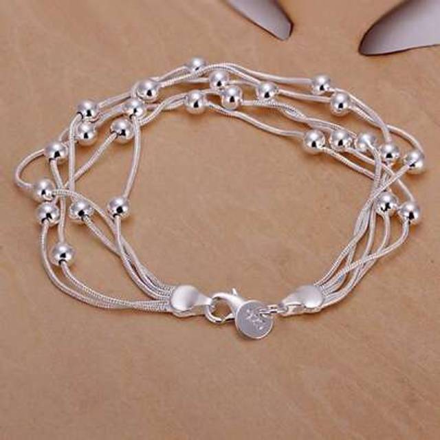 SHEIN Hot Sell Fashion Fine Product 925 Sterling Silver Jewelry Chain Beads Bracelets For Cute Lady Women Gifts