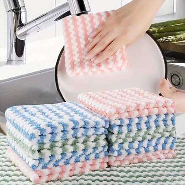SHEIN 10/20pcs Super Absorbent Microfiber Cleaning Cloths - Oil-Proof, Bohemian Style Pattern Dish Cloths, Suitable For Kitchen, Bathroom Etc. - Easy To Cle