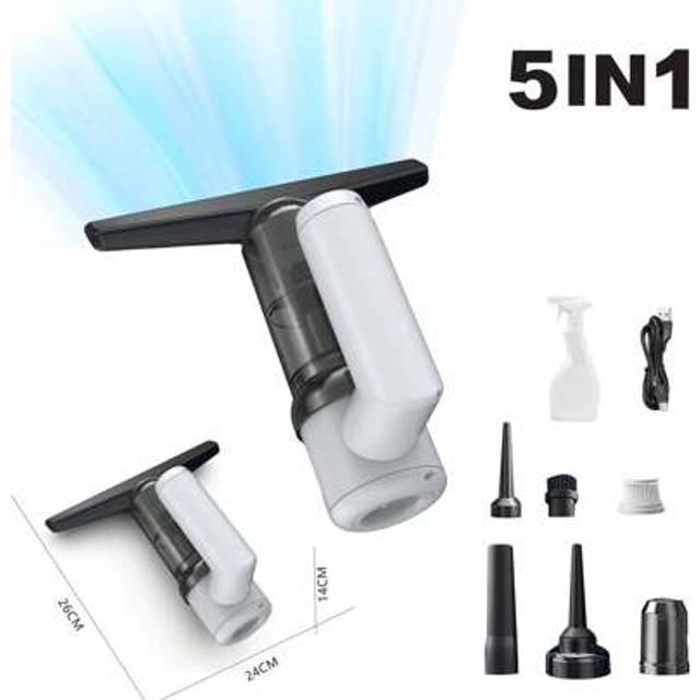 SHEIN 5-In-1 Cordless Window Vac, Power Window Vacuum Cleaner Set, Window Squeegee Electric Cleaning Tool For Windows, Tiles, Mirrors, 2000mAh