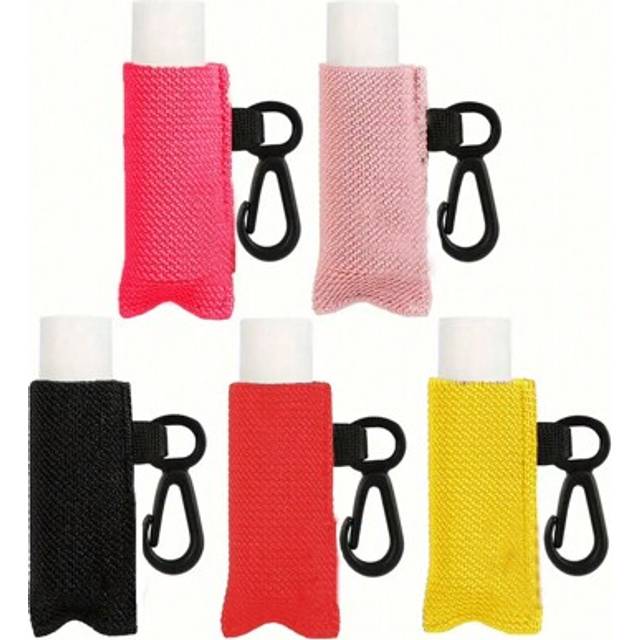 SHEIN 1pc Minimalist Lip Balm Holder Keychain - Stylish Sleeve Lipstick Holder With Tight-Knit Elastic Clip For Keyrings & Keychains For Stylish Hook-On Tig