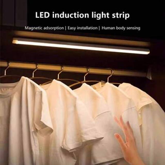 SHEIN 1pc 10/20/30/50cm USB LED Light Strip With Motion Sensor - Suitable For Cabinets, Wardrobes And Corridors, Wireless Motion Sensor LED Light Strip Unde