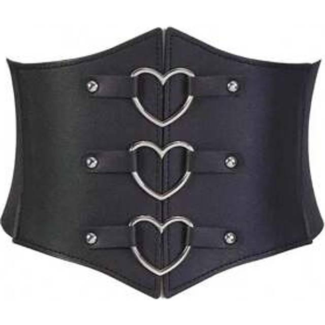 SHEIN 1pc Women Triple Heart Buckle PU Leather Dress Coat, Elastic Waist Cincher, Fashionable For Everyday & Holidays, Multiple Sizes Women Corset Belt For