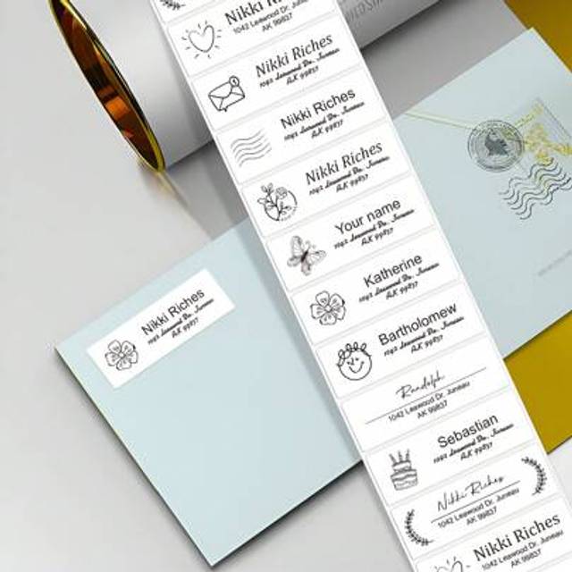 SHEIN Personalized Return Address Labels - Custom Address Stickers With Minimalist And Artistic Hand-Drawn Designs - Perfect For Business, Personal Use, Wed