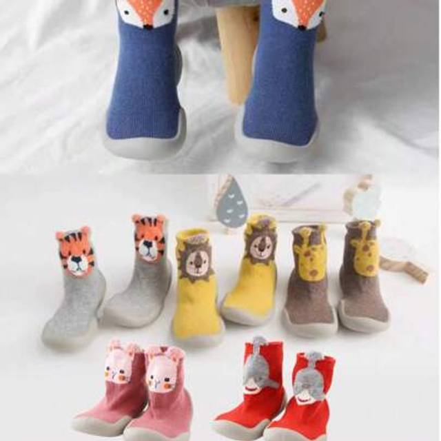 SHEIN 1 Pair Baby Toddler Cartoon Non-Slip Socks, Infant Socks For Home Wear