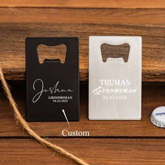 SHEIN Personalized Square Beer Bottle Opener | Groomsman Gift Ideas | Gifts For Beer Lovers | Wedding Gift Keepsakes, Multi-Functional, Adjustable, Reusable