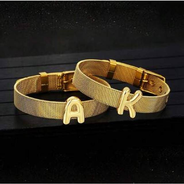 SHEIN 1pc European And American Fashion Popular Initial Letter Decor Watch Strap Bracelet For Boys Girls Street Party Unisex Jewelry For Festival & Birthday