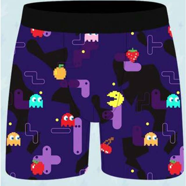 SHEIN Gaming Pattern Men&#39;s Sports Long Boxer Briefs, Moisture Wicking, Printed, Quick-Drying Casual Briefs, Novelty Men&#39;s Shorts