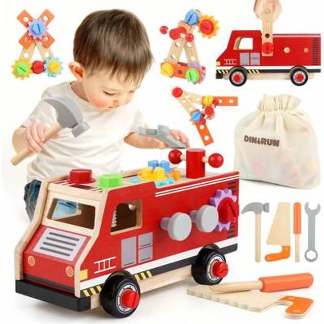 SHEIN Kids Tool Kit Wooden Toys Montessori Toys For Boys Girls Over 3 Years Old Children Tools Role Play Toys Toddler Toys (31 Pieces)