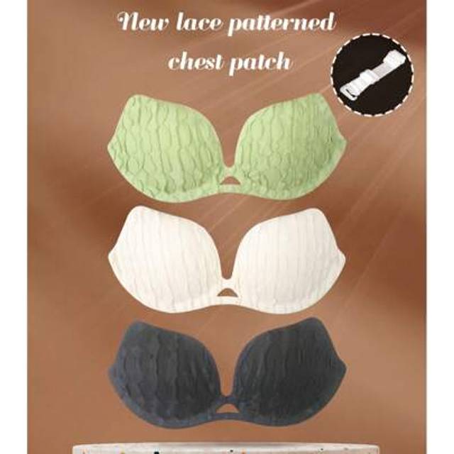 SHEIN A New Petal-Shaped Women&#39;s Non-Slip Solid Color Push-Up Adhesive Bra With Clear Straps, Reusable Strapless Invisible Nipple Strips, Women&#39;s Underwear