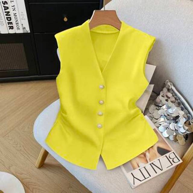 SHEIN Sleeveless Open Front Elegant Women Blouse