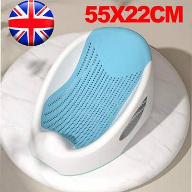 SHEIN 1PCS Newborn Baby Baths Tub Support Rack Chair Shower Non-Slip Soft Wash Infant Bath Blue