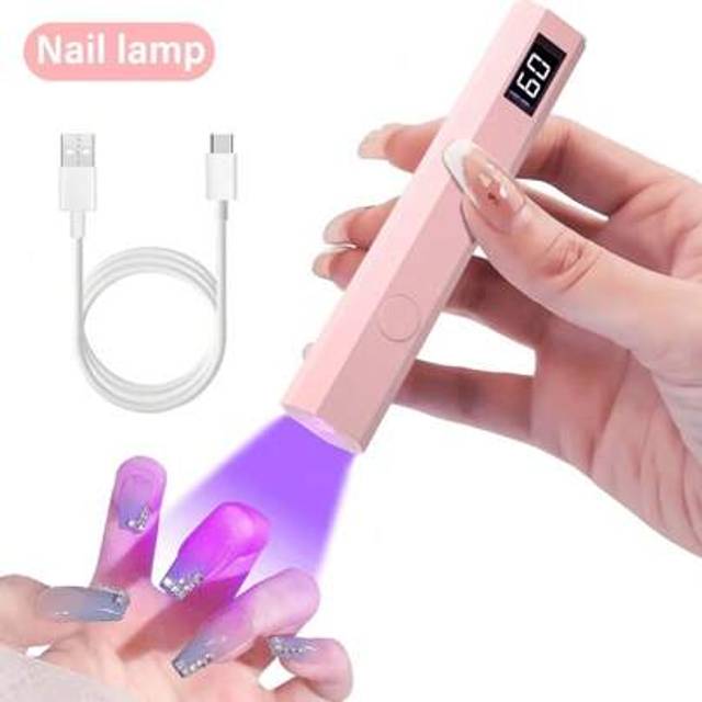 SHEIN USB Rechargeable Portable LED Dual-Light Source Nail Lamp, Convenient & Fast Drying, Suitable For Home DIY Gel Nail Art Curing And Nail Polish Drying