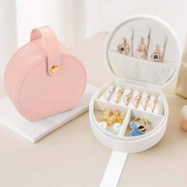 SHEIN Portable Jewelry Case Small Jewelry Boxes For Women Simple Home Jewelry Organizer Travel Organizer Fine Mini Storage Box For Travel Jewelry Zipper Cas