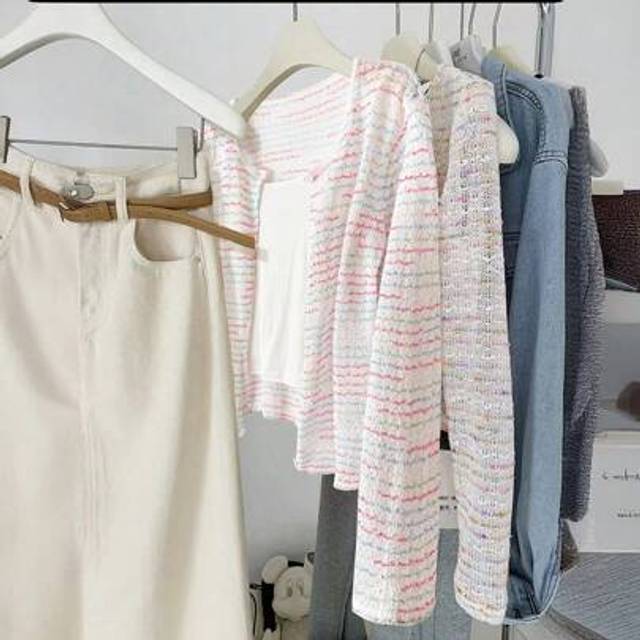 Chiquease Lightweight Hollow Design Knit Cardigan, Fashion For Summer