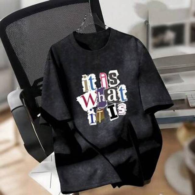 SHEIN 1pc Tween Girl Casual Loose Outdoor & Indoor Exercise Washed Print Round Neck Short Sleeve T-Shirt, Versatile, Spring/Summer/Autumn/Winter