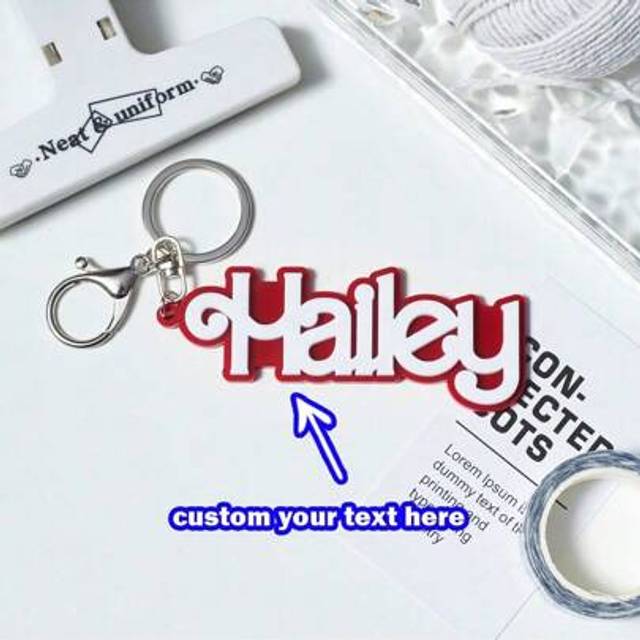SHEIN Unique Double Layer Personalized Acrylic Keychain - Custom Name Tag With DIY Alphabet, Perfect Back-To-School Accessory For Students