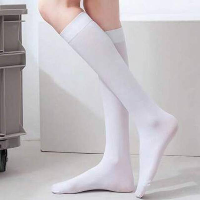 SHEIN 1 Pair White Thick Ankle Knee High Socks - Soft, Breathable, Versatile Japanese Style Women Long Socks - Suitable For Fall, Winter And Cold Weather -