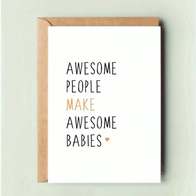 SHEIN 1pc Congratulations Greeting Card For New Parents - Universal Shower, New Arrival, Pregnancy Celebration Card With Envelope, Paper Material, Suitable