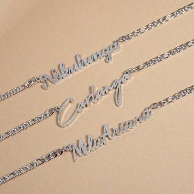 SHEIN Luxury Gold Personalized Name Necklace, Fashionable & Versatile, Charming Accessory For Friends, Lovers, Family, Suitable As Birthday, Anniversary, Ho