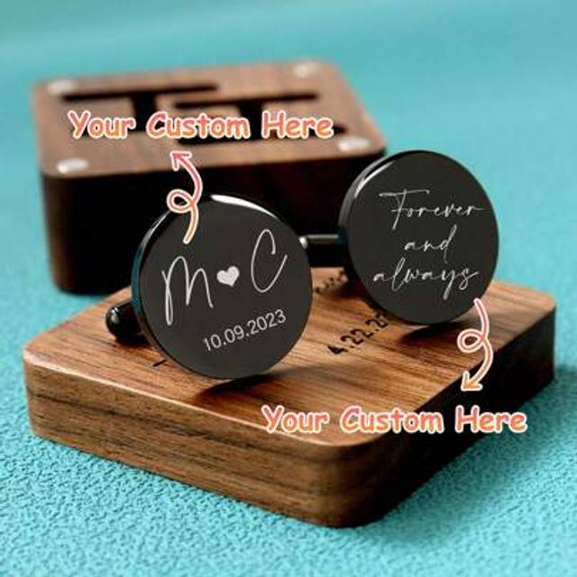 SHEIN Personalised Cufflinks Without Box Custom Engraved Groomsmen Groom Best Man Cufflinks Gifts Wedding Cufflinks Personalized Cufflinks Wedding Favors Cu