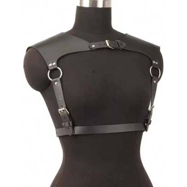 SHEIN 1PC Goth Fashion Belt Belts For Women, PU Leather Lingerie Sexy Body Shoulder Armor Chest Harness, Shoulder Strap Open Cage Bra Rave Accessories