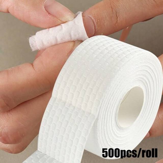 SHEIN 500Pcs Roll Professional Lint Free Nail Art Gel Polish Remover Pad Nail Wipe Cosmetic Cleaning For Women Girls Nail