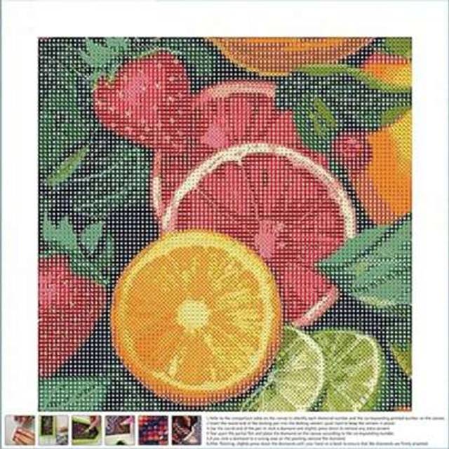 SHEIN Fruit Diamond Painting Kit, 5D Diamond Art DIY DIY Full Diamond Painting Gem For Home Wall Decoration Gifts
