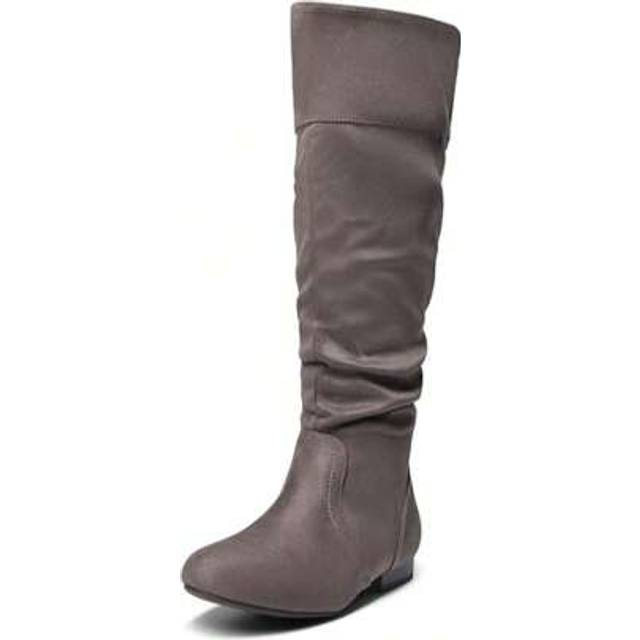SHEIN Women&#39;s Wide Calf Knee High Boots Fur Lined Side Zipper Warm Fall Winter Boots