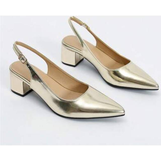 SHEIN Wide Fit Women&#39;s Summer Chunky Heel Pointed Toe Closed Toe Sandals, New 2025 Fashion Elegant Back Strap Pointed High Heels