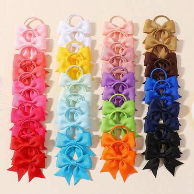 SHEIN 40/30/20/10pcs Random Macaron Color Bowknot Hair Clips, Holiday Party Girl Hair Accessory, Ponytail Clamp, Travel Hair Decoration, Best Gift For Baby