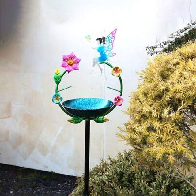 SHEIN 1pc Metal Bird Bath Rack And Feeder With Stakes, Used For Outdoor Garden, Yard, And Lawn Decoration, With Five Sturdy Grip Diameters Inserted Into The