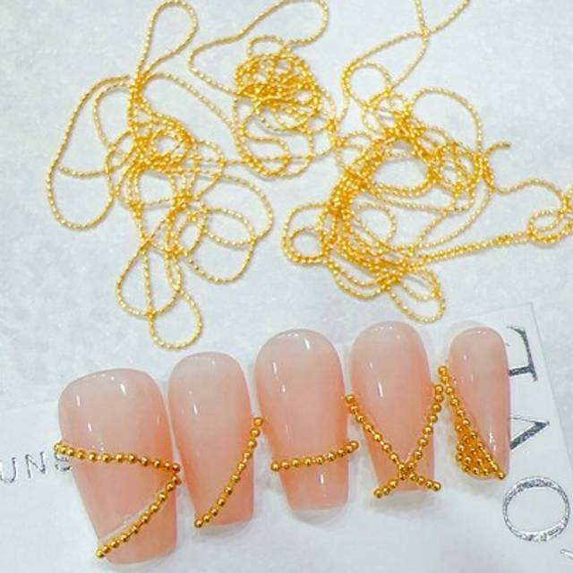 SHEIN 1m DIY Nail Art Ultra-Thin 0.8mm Silver Copper Bead Chain, Holiday Gift