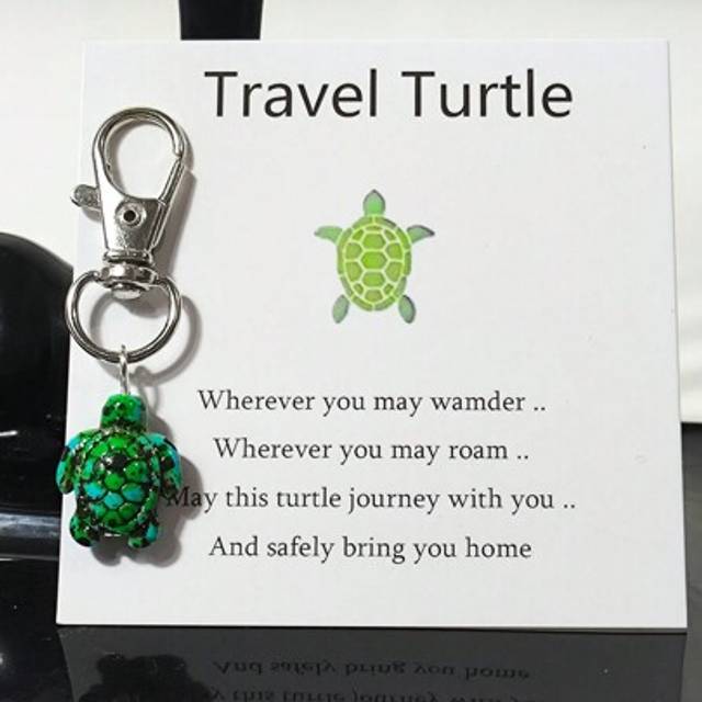 SHEIN 1 Piece Of Synthetic Turquoise Travel Turtle Decorative Keychain Key Accessory, Emotional Support And Encouragement Gift, Can Be Used As A Holiday Gif
