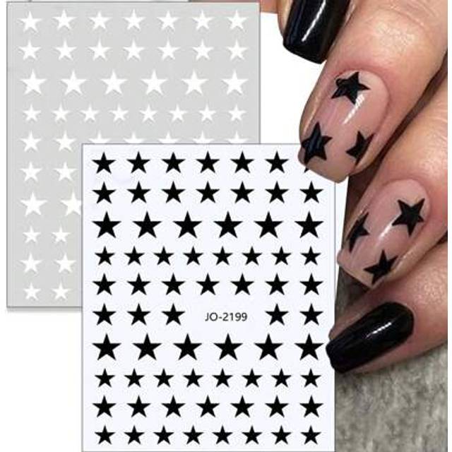 SHEIN 2 Sheet Stars Pattern Nail Art Sticker For DIY Nail Decorations Nail Stickers