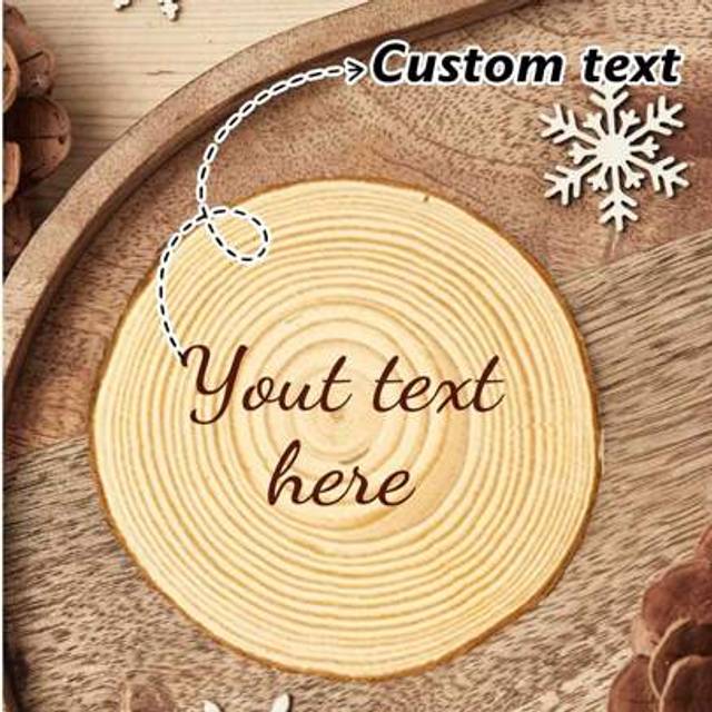 SHEIN 1PC Custom Coasters Round Wooden Coasters Number Of Rings Grain Nature Trace Support Custom Text Personalization Personal Personal Coasters Unique Spe