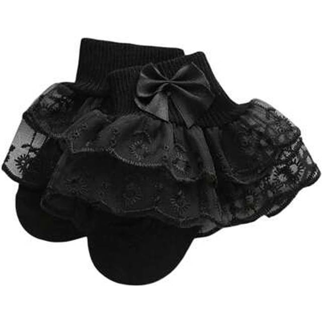 SHEIN Baby Girls Ruffle Lace Socks, Super Soft Infant Ankle Socks Princess Dress Socks With Bow