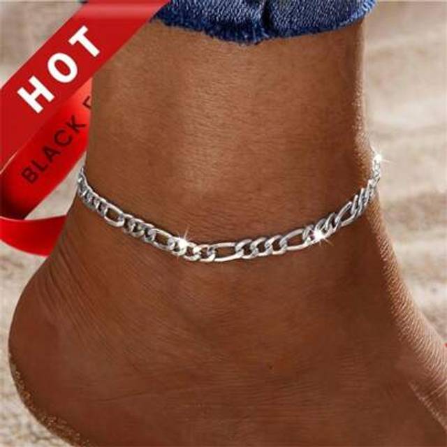 SHEIN 1 Pc 925 Silver Ankle Chain In Retro Style, Perfect Gift For Both Men And Women, Can Be Worn On Wrist Or Ankle, Suitable For All Seasons