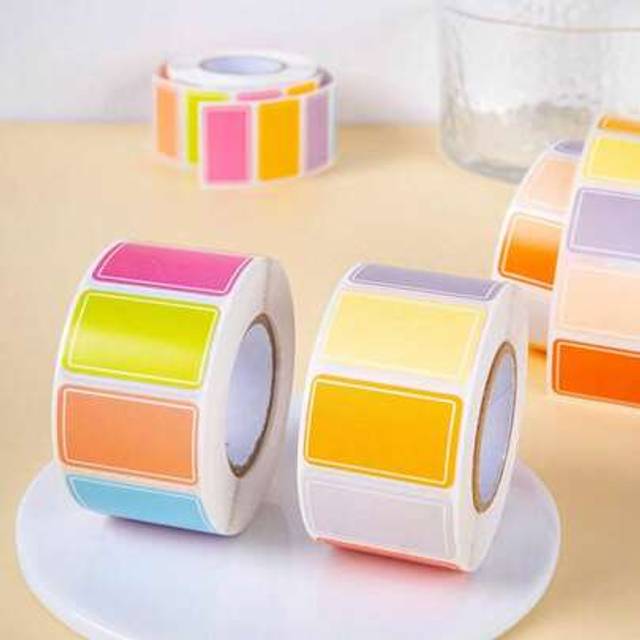 SHEIN (Random 1 Roll Approx 500pcs) Colorful Label Stickers Non-Adhesive Waterproof Self-Adhesive Labels For Writing Names, Identification, Storage And Cate