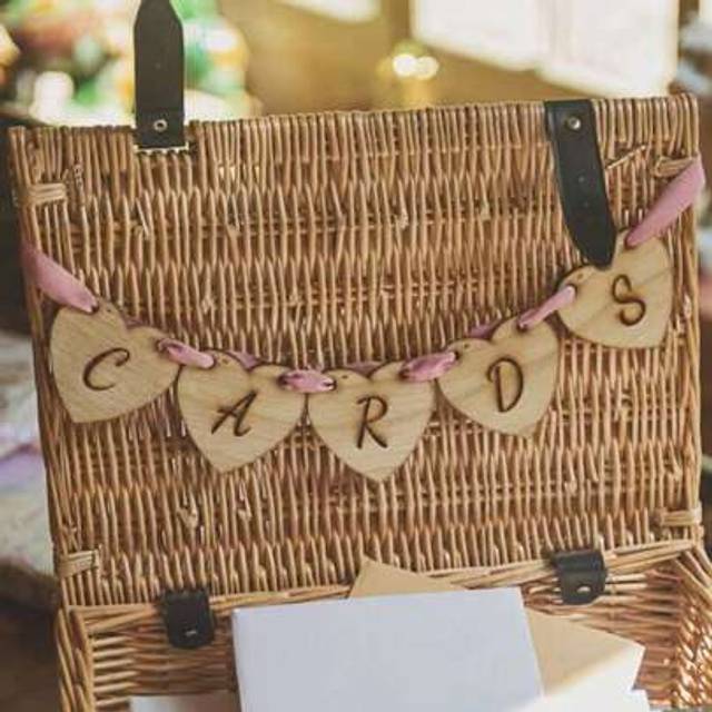 SHEIN 1Pc Rustic Wooden Cards Banner â Handmade Wedding Card Box Sign, Heart Shaped Garland For Reception, Bridal Shower, Baby Shower, Birthday, Anniversa