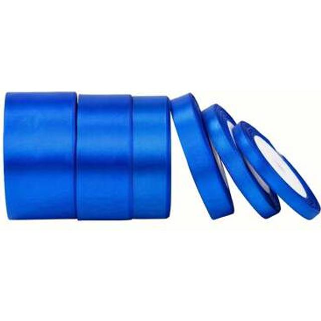 SHEIN 1 Roll Deep Blue Polyester Satin Ribbon, Decorative Ribbon For Gift Boxes, Candy Boxes, Cakes, Flowers (Machine Dyed With Slight Color Difference)