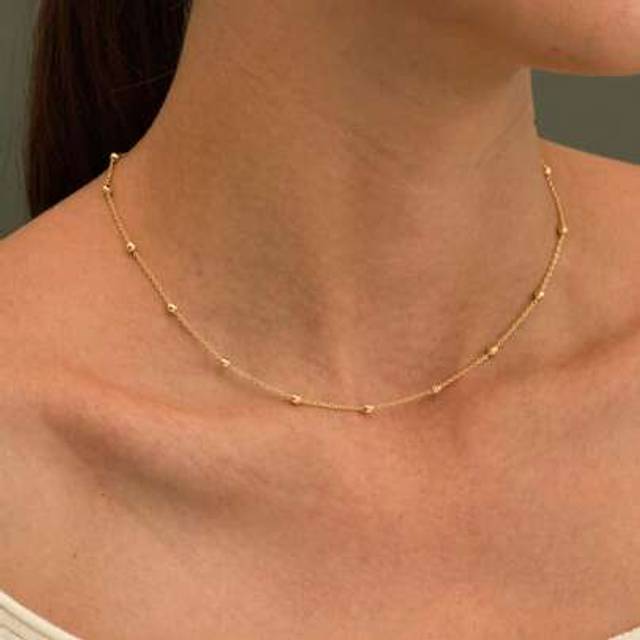 SHEIN 1pc Gold Stainless Steel Electroplated 18K Minimalist Plain Chain Necklace For Women, Versatile For Daily Wear