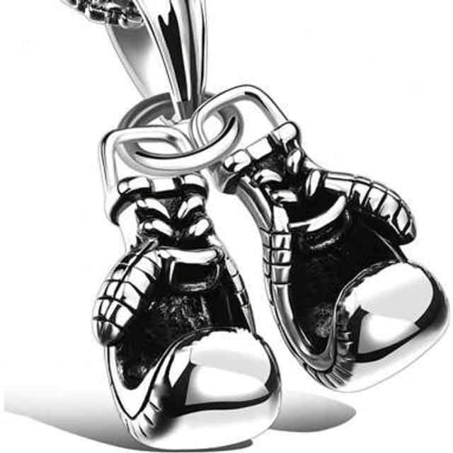 SHEIN 1pc Titanium Steel Skull Head Necklace, Stainless Steel Hip-Hop Pendant Necklace For Men