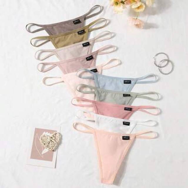 SHEIN 10pcs Women&#39;s Minimalist Casual G-String Panties, Minimalist Fashion For Everyday Wear