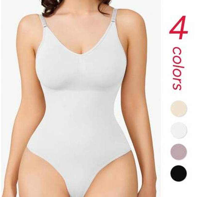 SHEIN Women Shapewear Bodysuit Tummy Control Full Body Shaper Shaping Leotard Tops Seamless Waist Trainer Vest