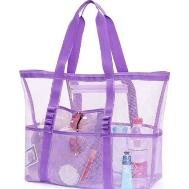 SHEIN 1pc Beach Bag, Large Capacity Toy Mesh Swimming Bag, Wash Shoulder Backpack, Outdoor Multi-Functional Travel Hand-Held Single Shoulder Beach Bag, Swim