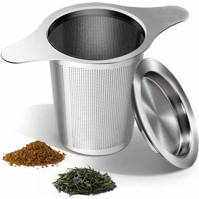 SHEIN 1PC Stainless Steel Tea Infuser With Double Handles - Mesh Filter, Tea Strainer Coffee Strainer Stainless Steel Filter Tea Strainer Tea Cup Infuser Te