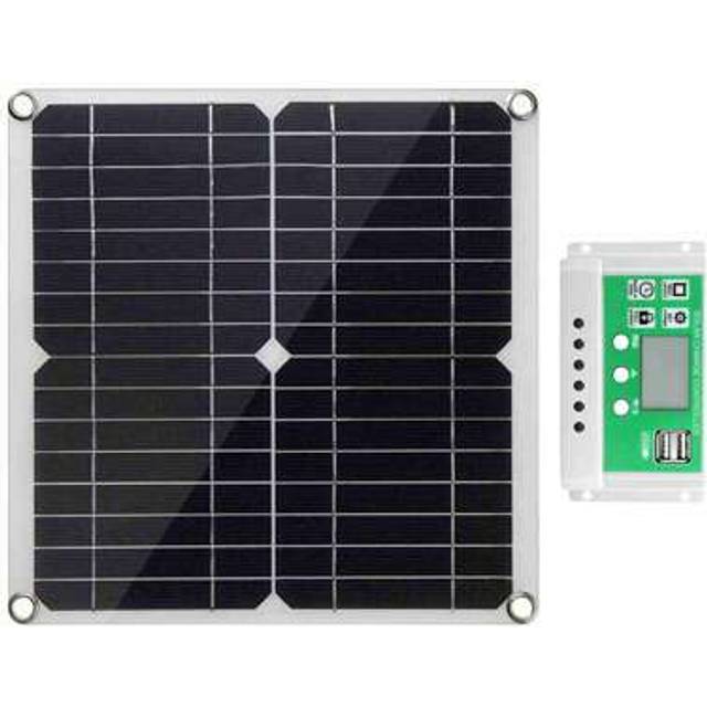 SHEIN 20 Watt 12 Volt Solar Panel Kit Monocrystalline Solar Panel + Charge Controller + Battery Clips 22% High-Efficiency For RV Boats Trailer Off-Grid Syst